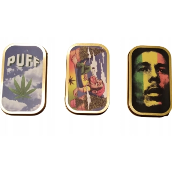 Metalowe Pudełko na Tytoń w Stylu Reggae - Pojemnik na Susz