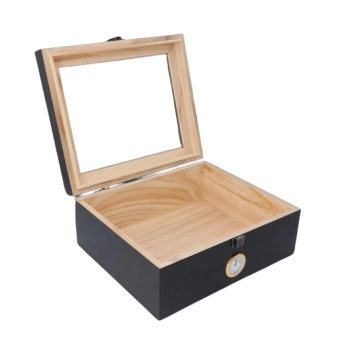 Humidor Sosnowy Pojemnik do Przechowywania Cygar z Przezroczystą Szybką
