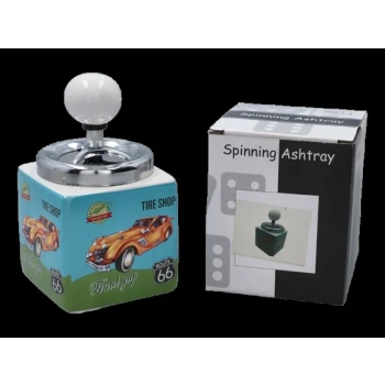 Popielniczka Ceramiczna Kwadratowa Retro Roadster Tire Shop turkus/zieleń