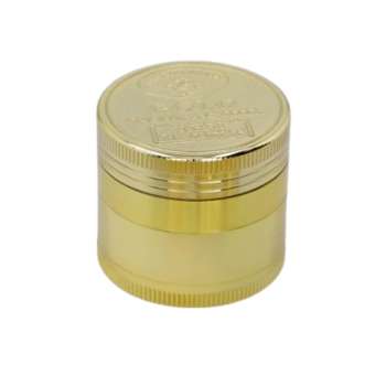 Crusher Grinder Młynek do Tytoniu Suszu Ziół CBD 4-częściowy 4 cm Złoty