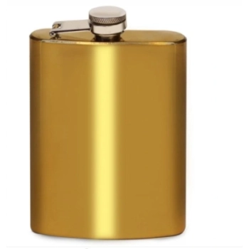 Metalowa Piersiówka Złota Polerowana Stal Nierdzewna 8 OZ 240 ml bez Wzorów