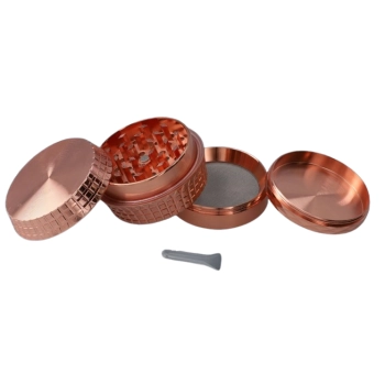 Miedziany Grinder Crusher Młynek do Tytoniu Ziół CBD Suszu bez Wzorów