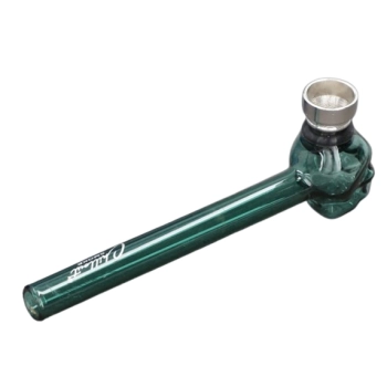 Fajka Szklana Cygarniczka Lufka w Kształcie Czaszki 13 cm Ciemnozielony