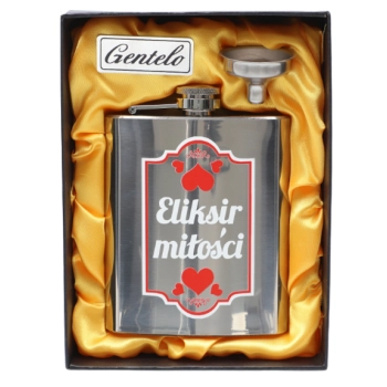 Elegancka Piersiówka Ze Stali Nierdzewnej Gentelo 210 ml w Pudełku