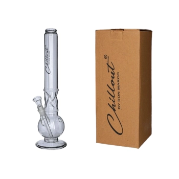 Bongo Szklane z Dużą Komorą Wodną Chillout 40 cm Fajka Wodna Kula 50 mm